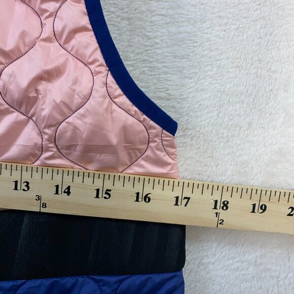 Nike Vest Women's Small Blue Gray Pink Aerolayer Running Quilted Puffer Full Zip - Picture 9 of 10